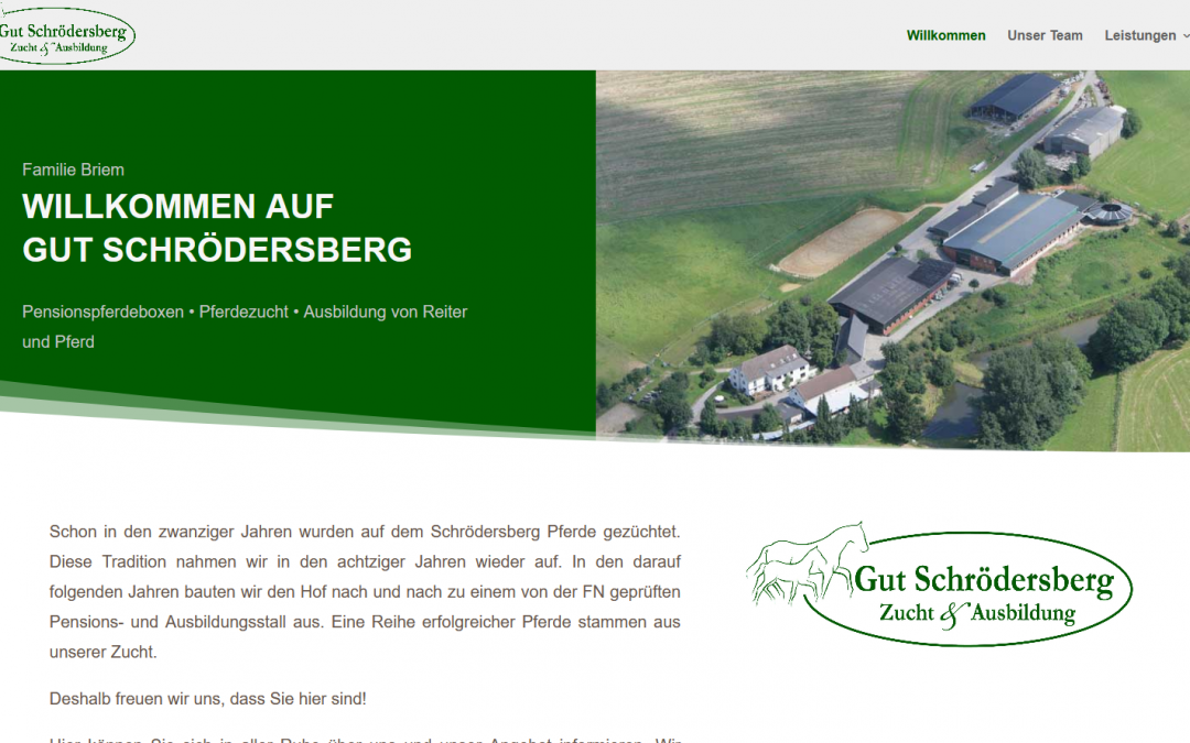 Gut Schrödersberg mit neuer Webseite